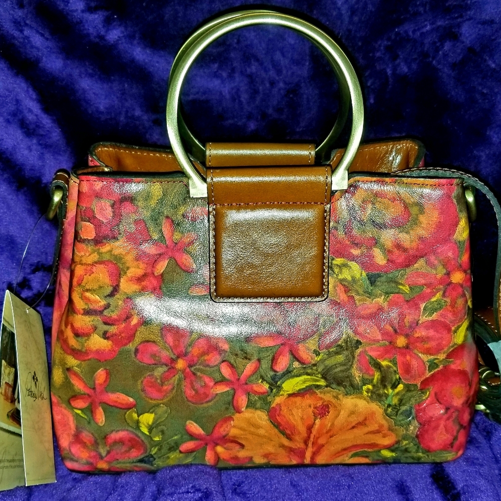 Patricia Nash Zipped Pocket Crossbody with Metal Circular Handles